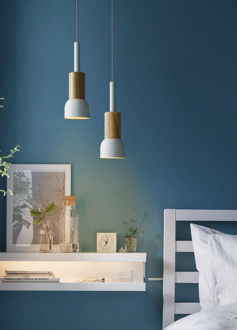 Averyn Metal and Wood Pendant Lights for Colorful Rooms