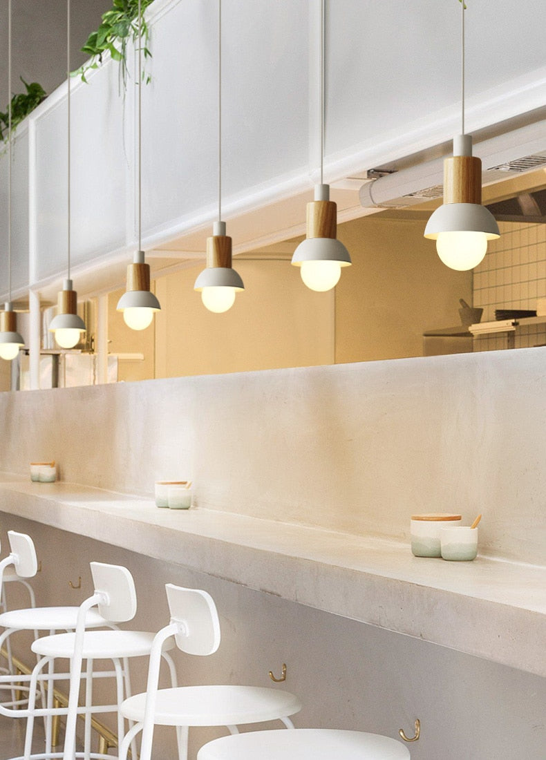 Averyn Metal and Wood Pendant Lights for Colorful Rooms
