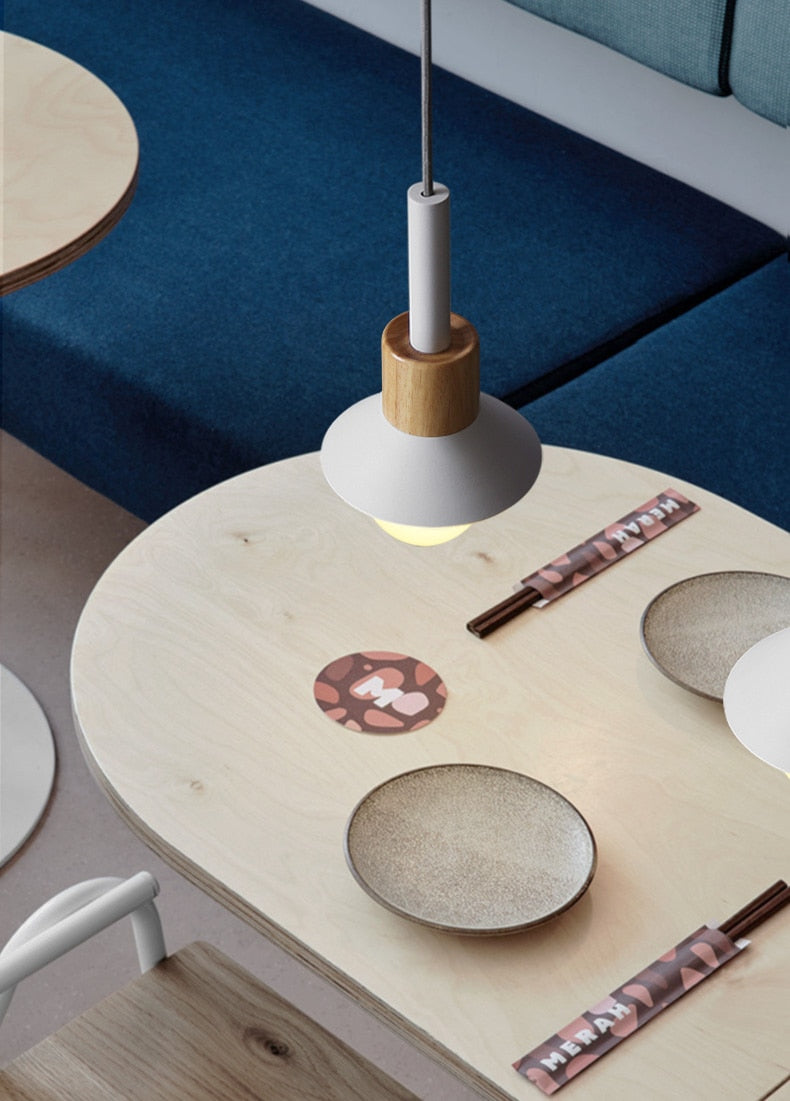 Averyn Metal and Wood Pendant Lights for Colorful Rooms