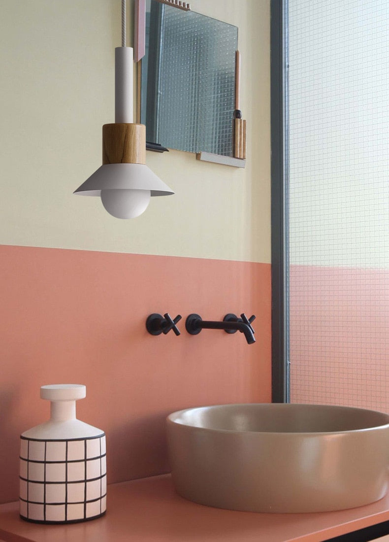 Averyn Metal and Wood Pendant Lights for Colorful Rooms