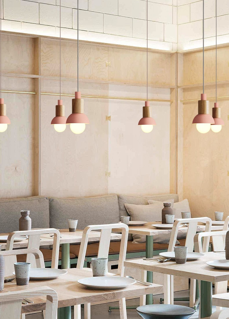 Averyn Metal and Wood Pendant Lights for Colorful Rooms
