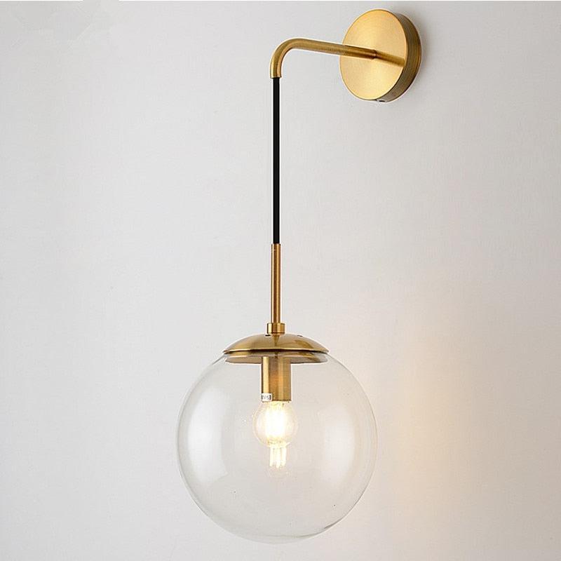 Elegant LumaGlide Glass Globe Wall Sconce Hanging Lamp