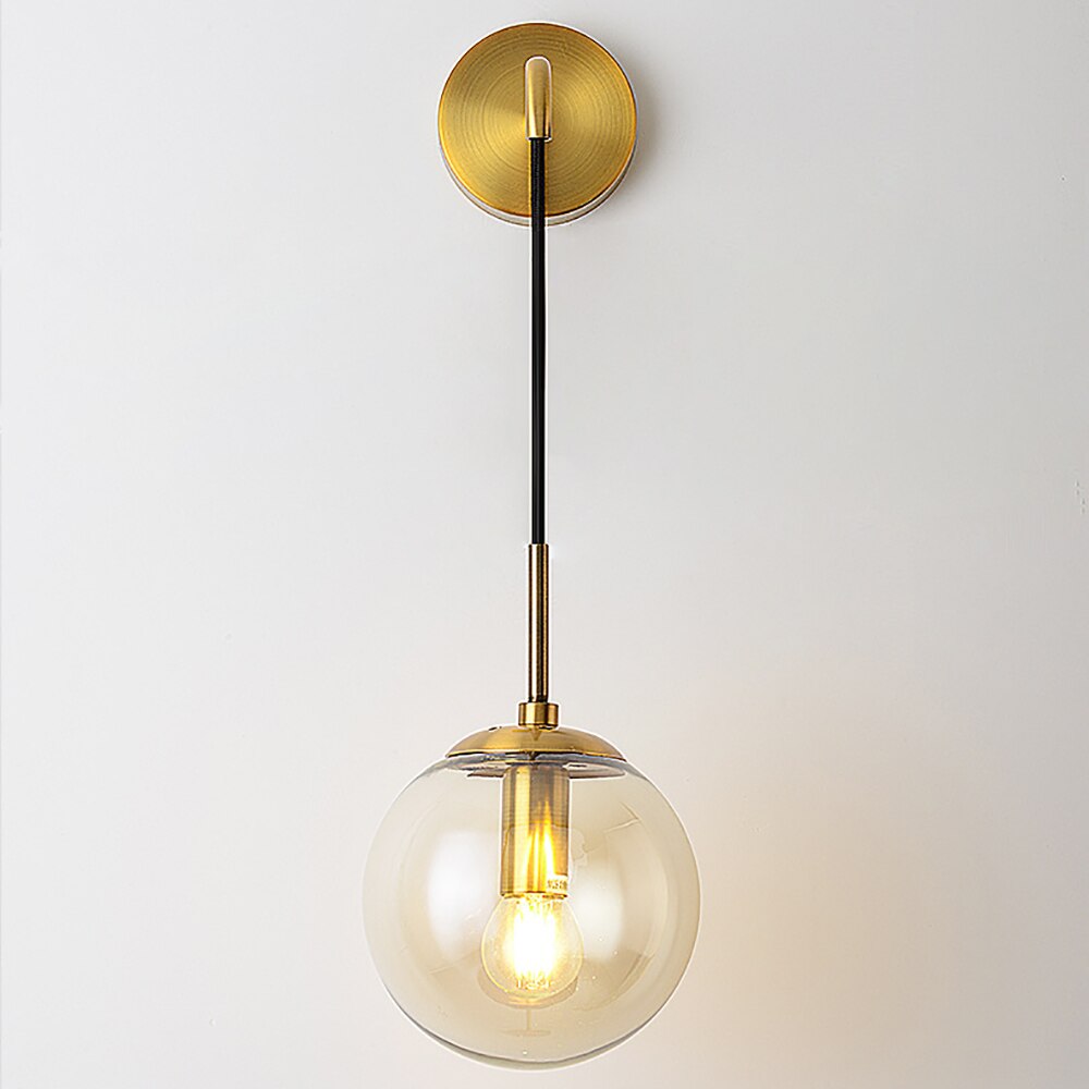 Elegant LumaGlide Glass Globe Wall Sconce Hanging Lamp