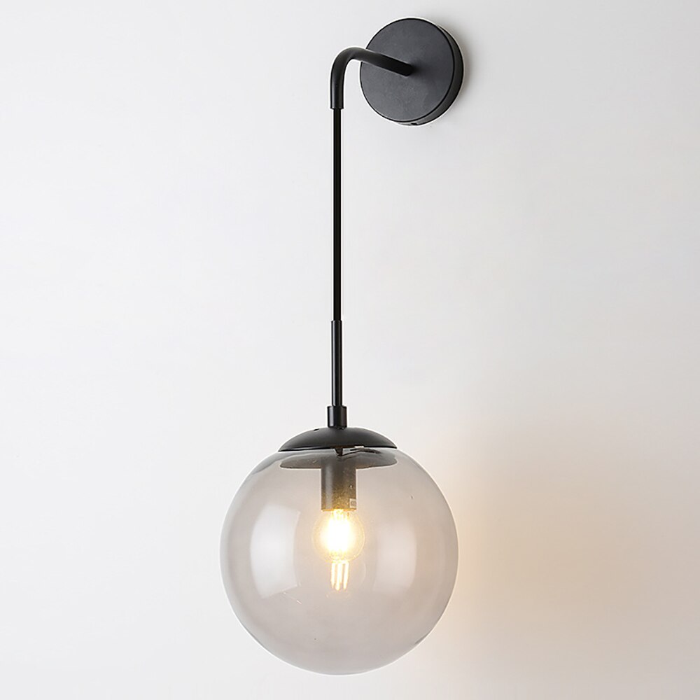 Elegant LumaGlide Glass Globe Wall Sconce Hanging Lamp