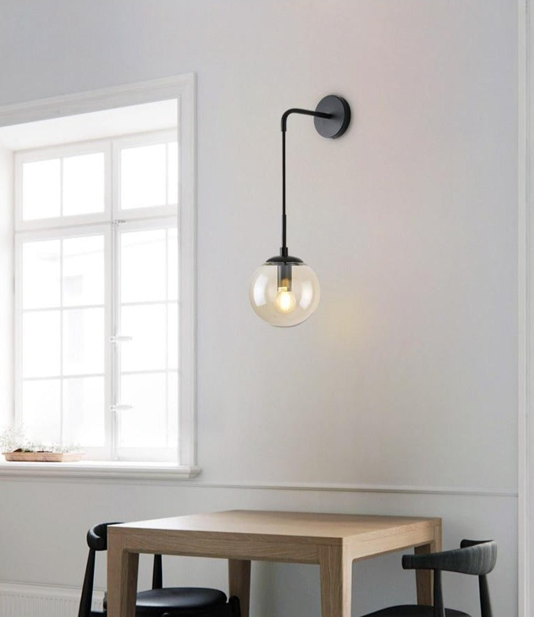 Elegant LumaGlide Glass Globe Wall Sconce Hanging Lamp