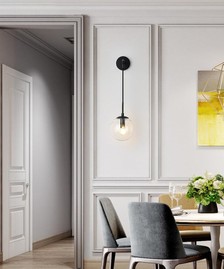 Elegant LumaGlide Glass Globe Wall Sconce Hanging Lamp