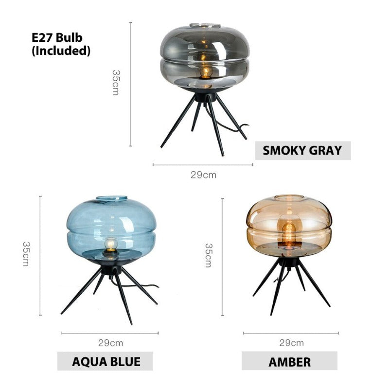 Adler Glass Dome Table Lamp For Desk And Nightstand