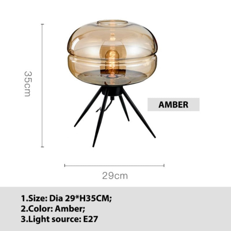 Adler Glass Dome Table Lamp For Desk And Nightstand