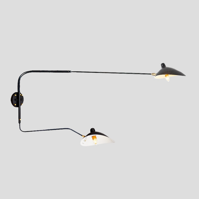 Nysa Arc Wall Lamp with Dual Rotating Arms Mid Century