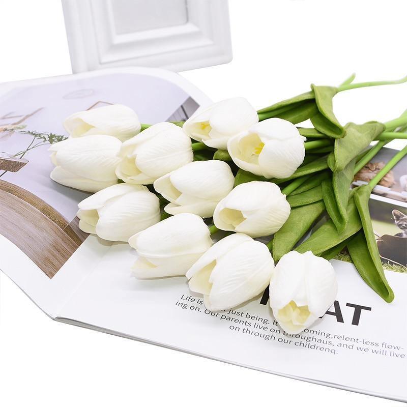 Flores Artificiales de Tulipanes Falsos de 10 Piezas