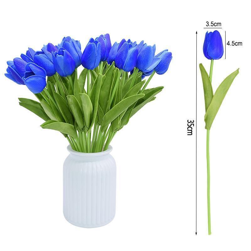 Sada deseti kusů umělých tulipánů a květin