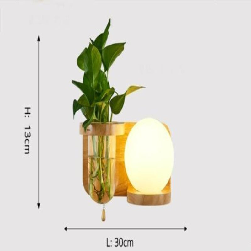 LumenLeaf Holz Wandpflanzenleuchte für Zimmerpflanzen