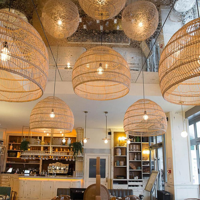 LumaRattan Loftlampe Naturlig Rattan Glød og Stemning