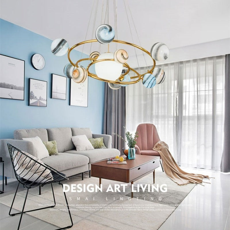 Designérský lustr AuroraSphere Planet pro obývací pokoje