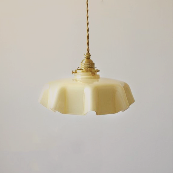 Floral Draped Glass Brass Retro Ceiling and Pendant Light