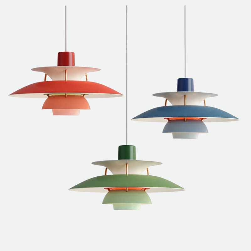Chromatyczna Warstwowa Lampa Wisząca w Matowym Aluminium