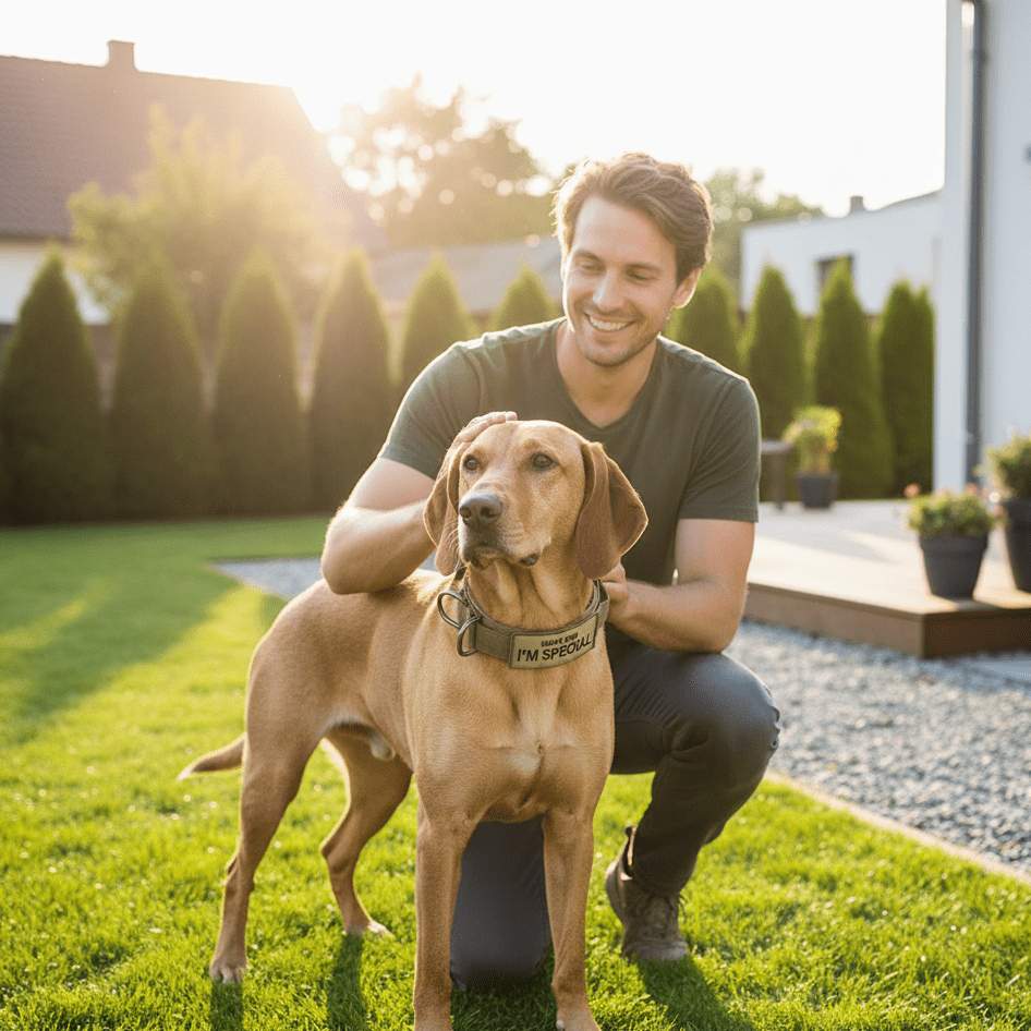 PROTECTAK9 Nylon-Taktikhalsband-Set für mittelgroße und große Hunde