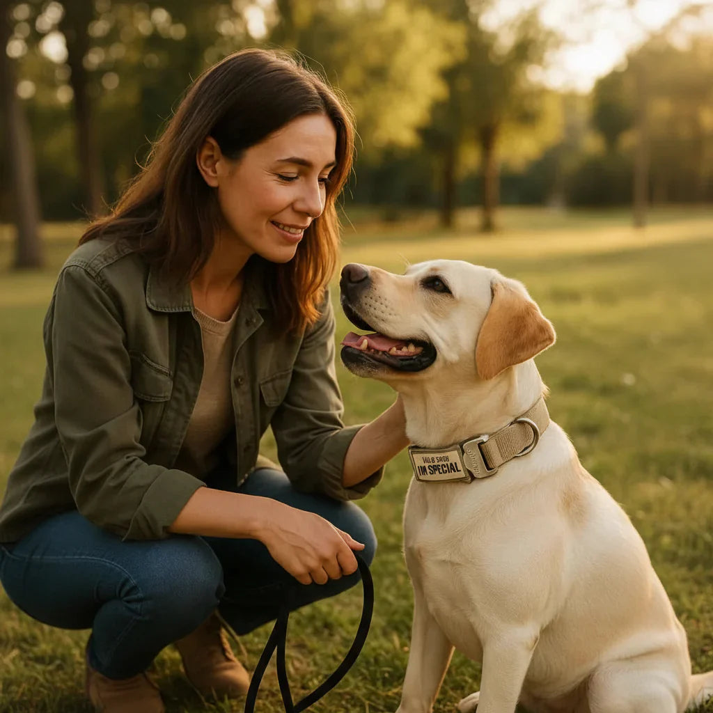PROTECTAK9 Nylon-Taktikhalsband-Set für mittelgroße und große Hunde