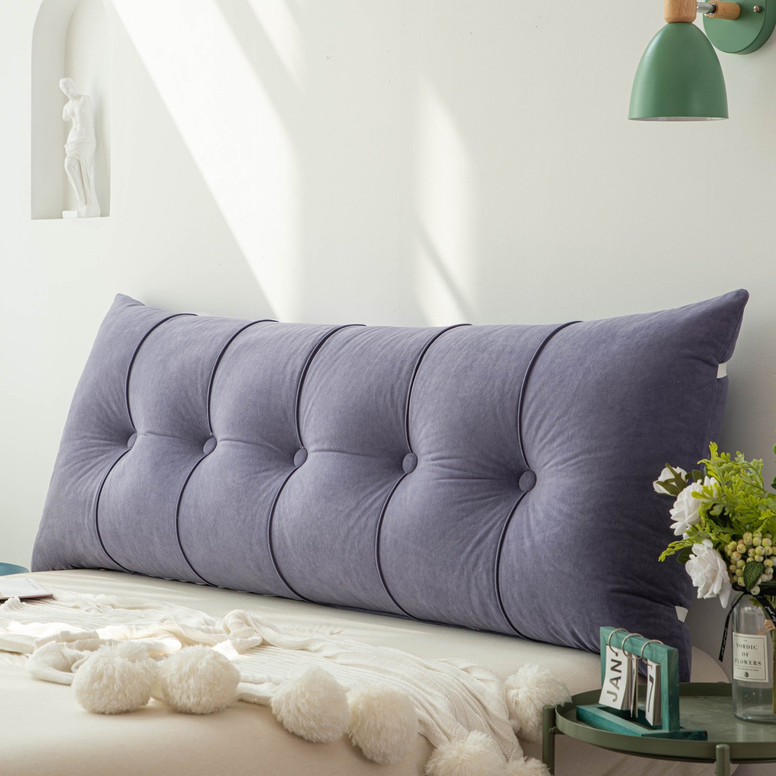 Luxurious Back Support Headboard Pillow For Ultimate Comfort On Bed Or Sofa