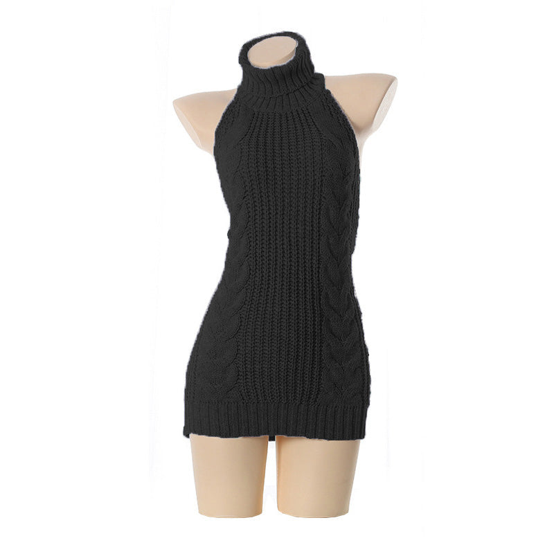 Daring Backless Off-Shoulder Knit Sweater For Bold Head-Turning Look