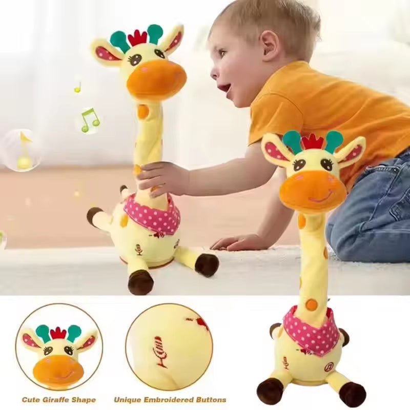 BrightTune Giraffa di Peluche Parlante e Danzante per Bambini