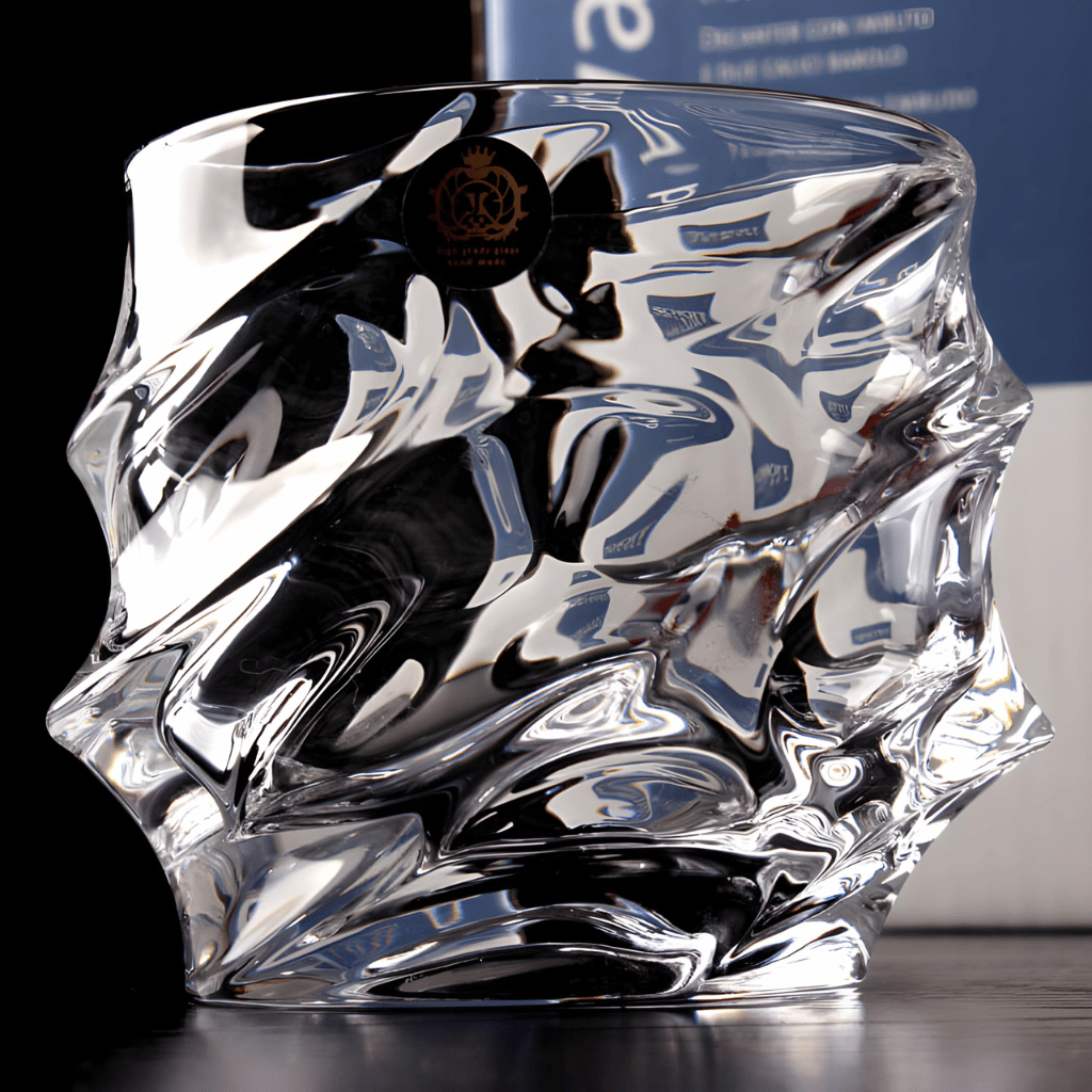 Whisky Glass With Tornado Shape, 300ml, Handmade Spiral Japanese Design