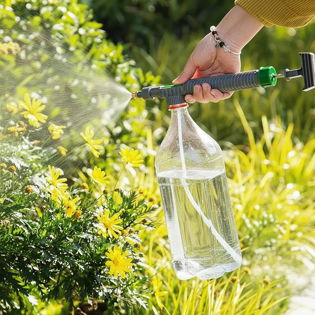 REBOTANIC Garden Sprayer With Reusable Bottle And 360 Degree Spray Nozzle