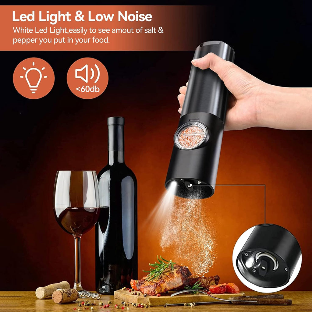 Conjunto de Moinhos Elétricos Recarregáveis de Sal e Pimenta