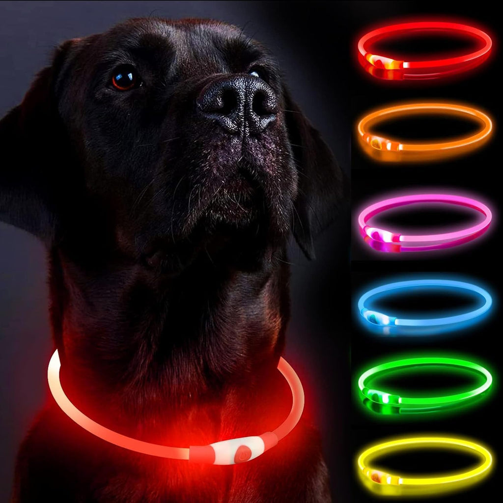 Rechargeable Lighted Dog Collar For Nighttime Walking And Safety