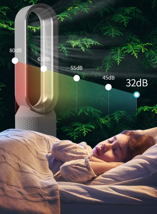 3-i-1 luftkjøler med ionisator og HEPA-filter sølv, blå, gull, rosa for allergier og ren luft