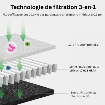3-i-1 luftkjøler med ionisator og HEPA-filter sølv, blå, gull, rosa for allergier og ren luft