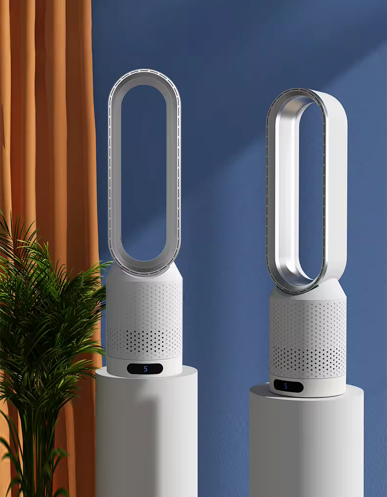 3-i-1 luftkjøler med ionisator og HEPA-filter sølv, blå, gull, rosa for allergier og ren luft