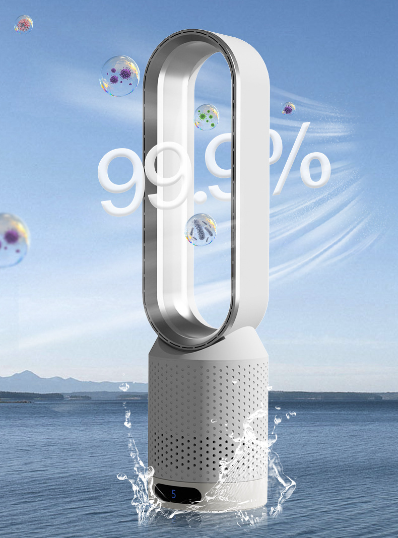 3-i-1 luftkjøler med ionisator og HEPA-filter sølv, blå, gull, rosa for allergier og ren luft
