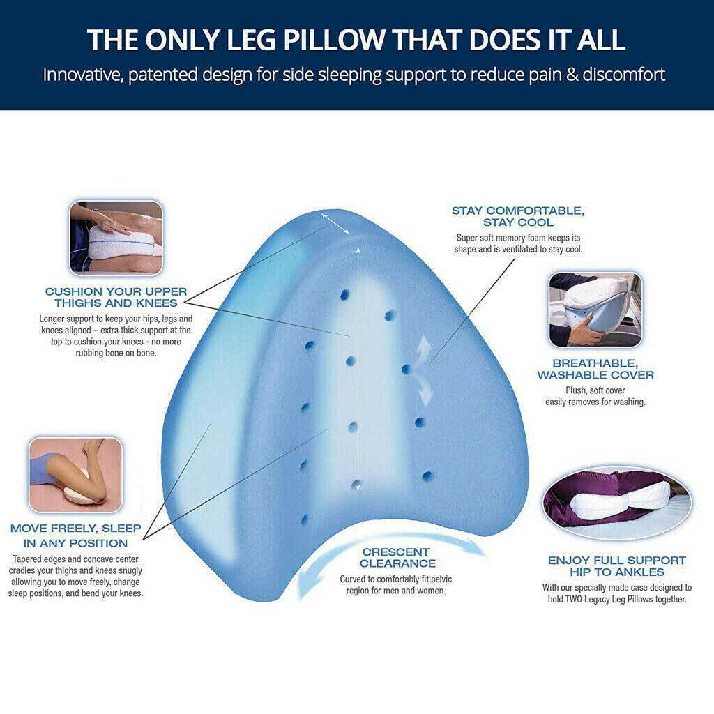 LumaRest Memory Foam Knee Pillow For Orthopedic Comfort And Cooling