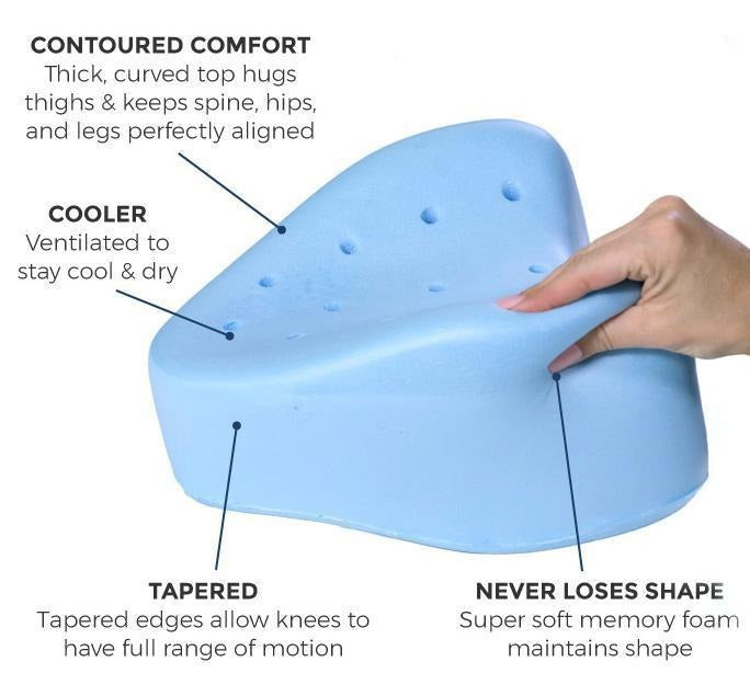 LumaRest Memory Foam Knee Pillow For Orthopedic Comfort And Cooling