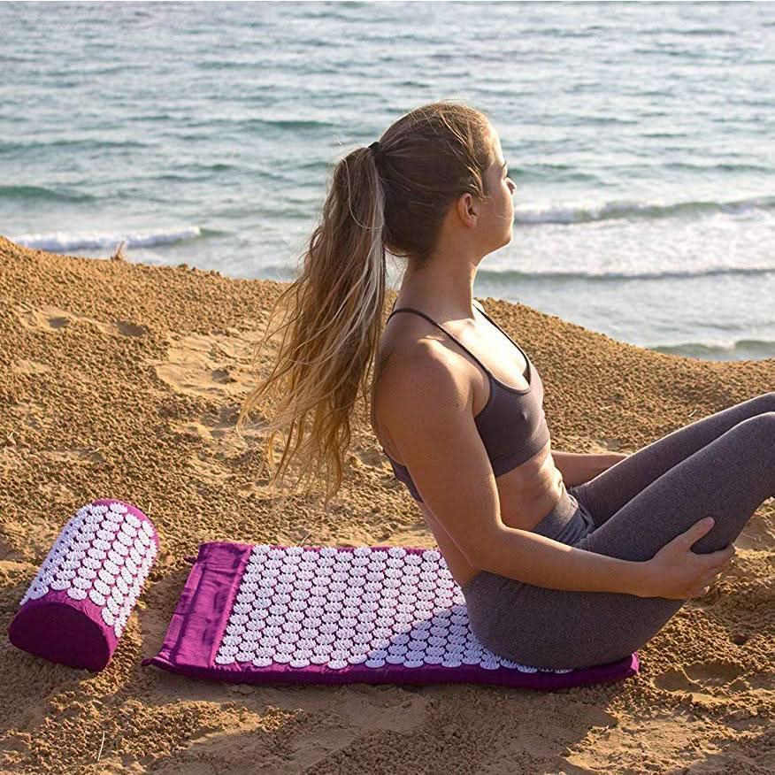 Conjunto de Tapete e Almofada de Acupressão da Relaxpress para Relaxamento Profundo e Alívio da Dor