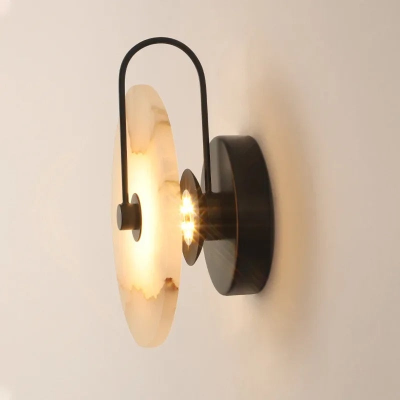 Luminia Mramorové Kruhové Nástěnné Světlo Jemný Světelný LED Efekt