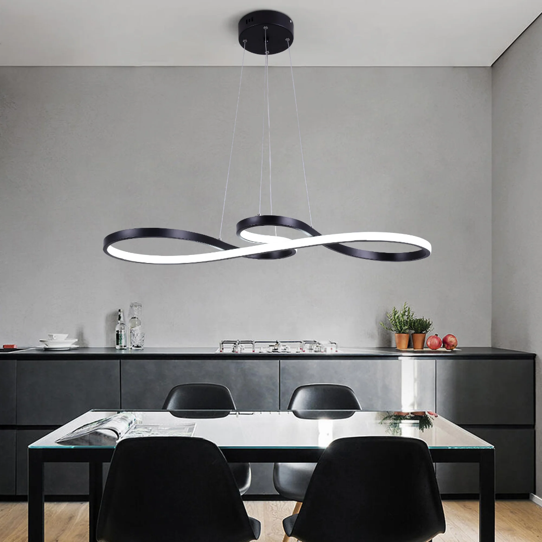Alumínium LED gyűrű alakú függeszték lámpa, távirányítóval állítható fényerővel, modern étkezői lámpa