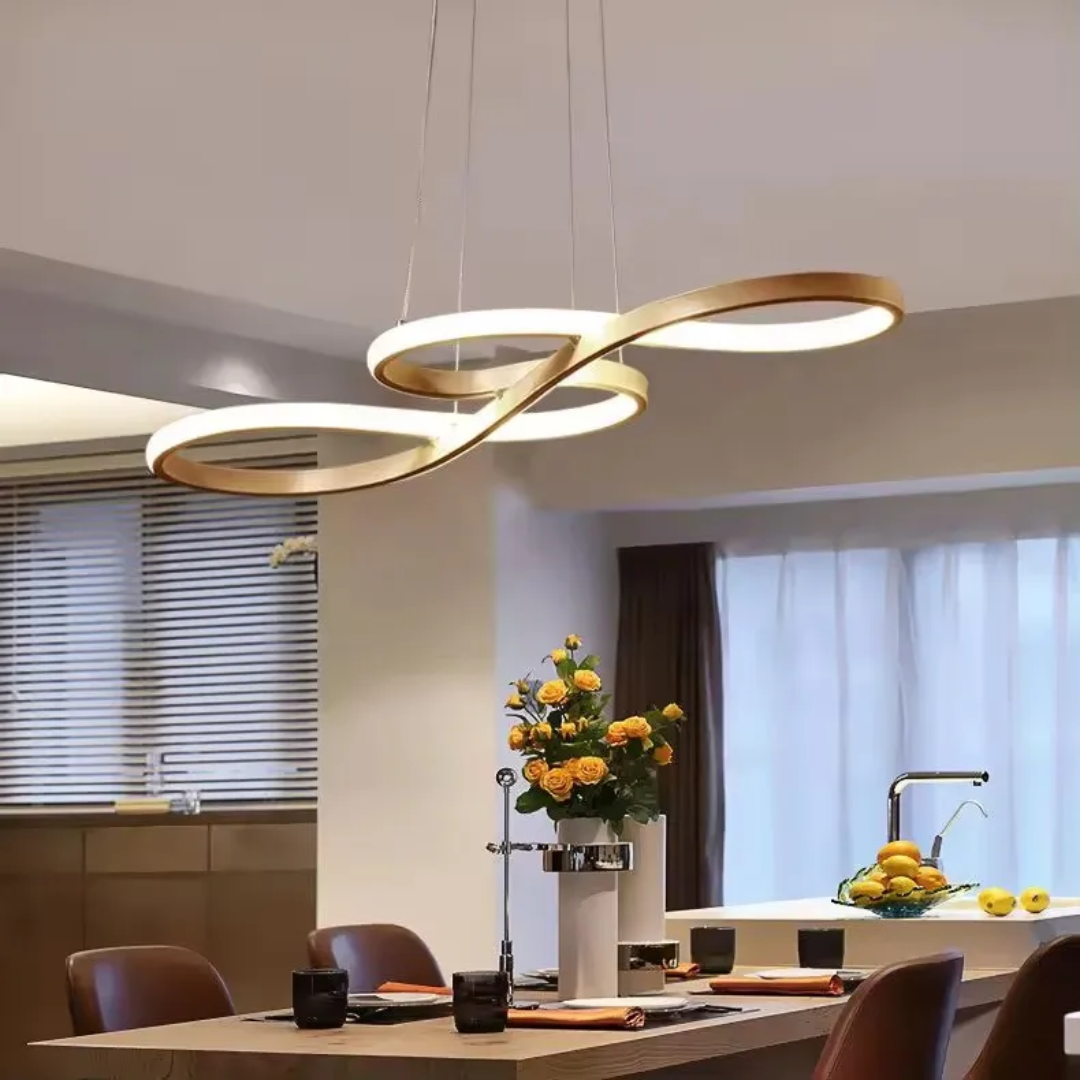 Alumínium LED gyűrű alakú függeszték lámpa, távirányítóval állítható fényerővel, modern étkezői lámpa