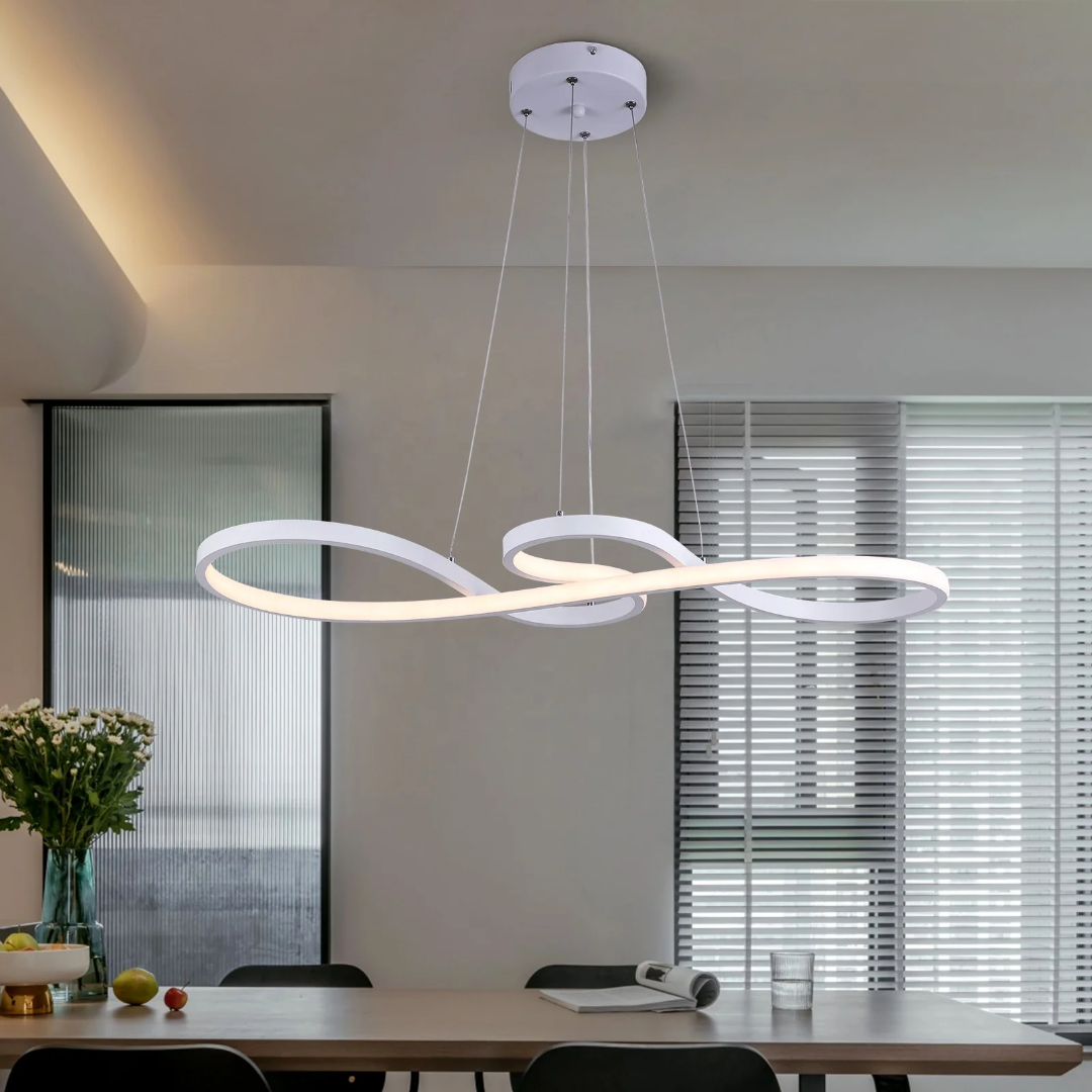 Alumínium LED gyűrű alakú függeszték lámpa, távirányítóval állítható fényerővel, modern étkezői lámpa