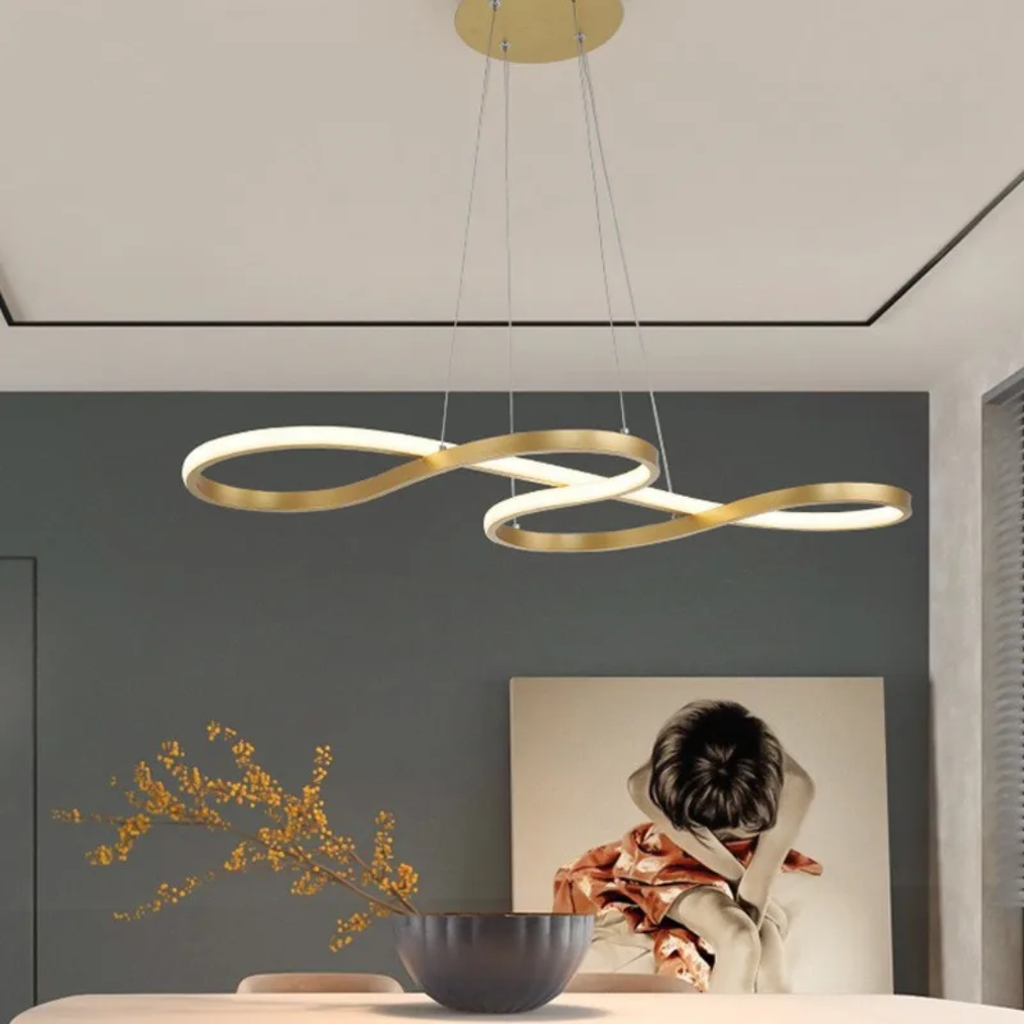 Alumínium LED gyűrű alakú függeszték lámpa, távirányítóval állítható fényerővel, modern étkezői lámpa