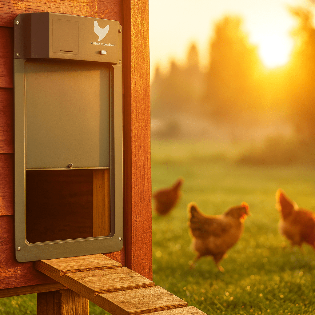 Porta automatica per pollaio ROOSTSECURE impermeabile con sensore di luce