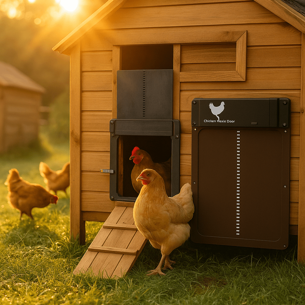 Porta automatica per pollaio ROOSTSECURE impermeabile con sensore di luce