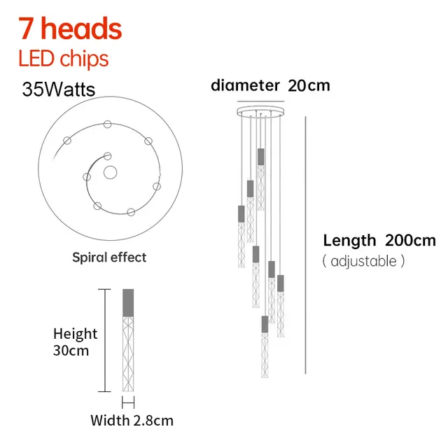 Aurelia Spiral Loftlampe Elegant Loftlampe til Gange