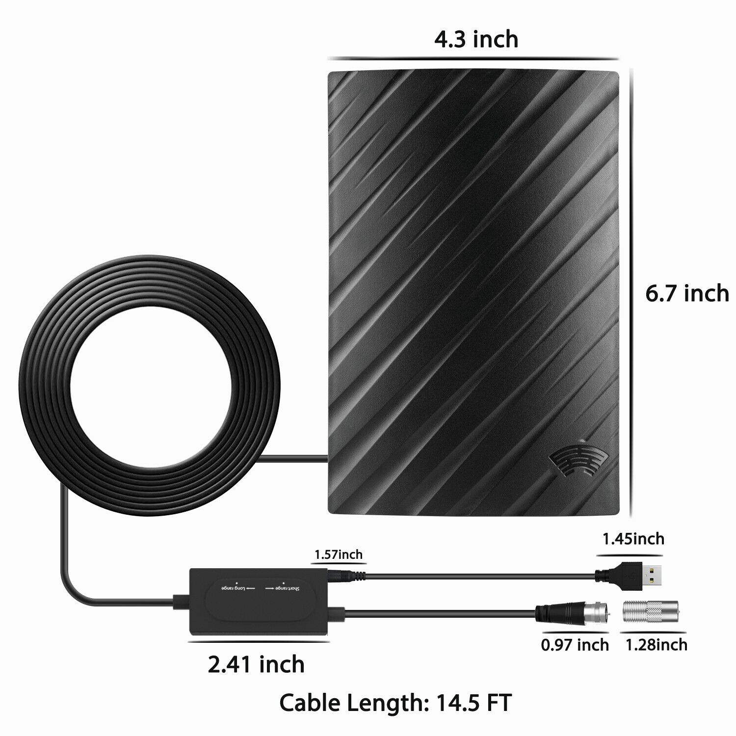 Indoor HDTV Antenna For 4K Digital Signals 600 Mile Range
