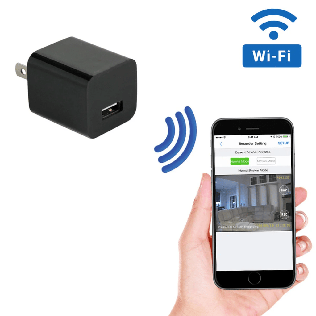 1080P HD WiFi streamování + nahrávání aktivované pohybem USB nástěnná nabíječka skrytá kamera | Fervei