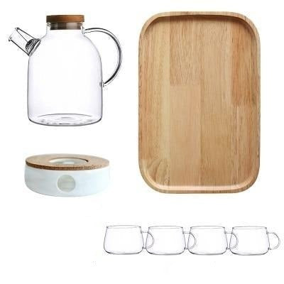 Scandinavian Style Glass Tea Set For Home Tea Service And Gatherings
