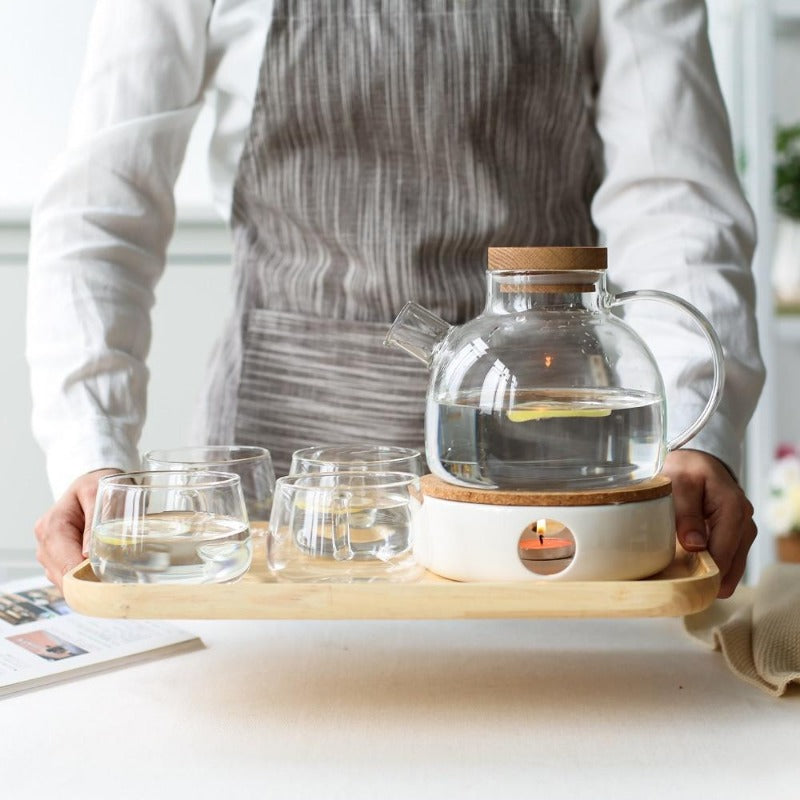 Scandinavian Style Glass Tea Set For Home Tea Service And Gatherings