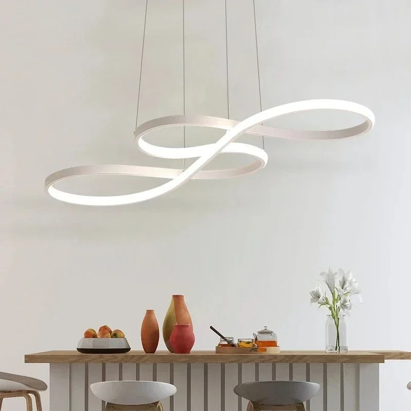 Alumínium LED gyűrű alakú függeszték lámpa, távirányítóval állítható fényerővel, modern étkezői lámpa