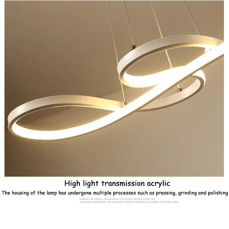 Alumínium LED gyűrű alakú függeszték lámpa, távirányítóval állítható fényerővel, modern étkezői lámpa